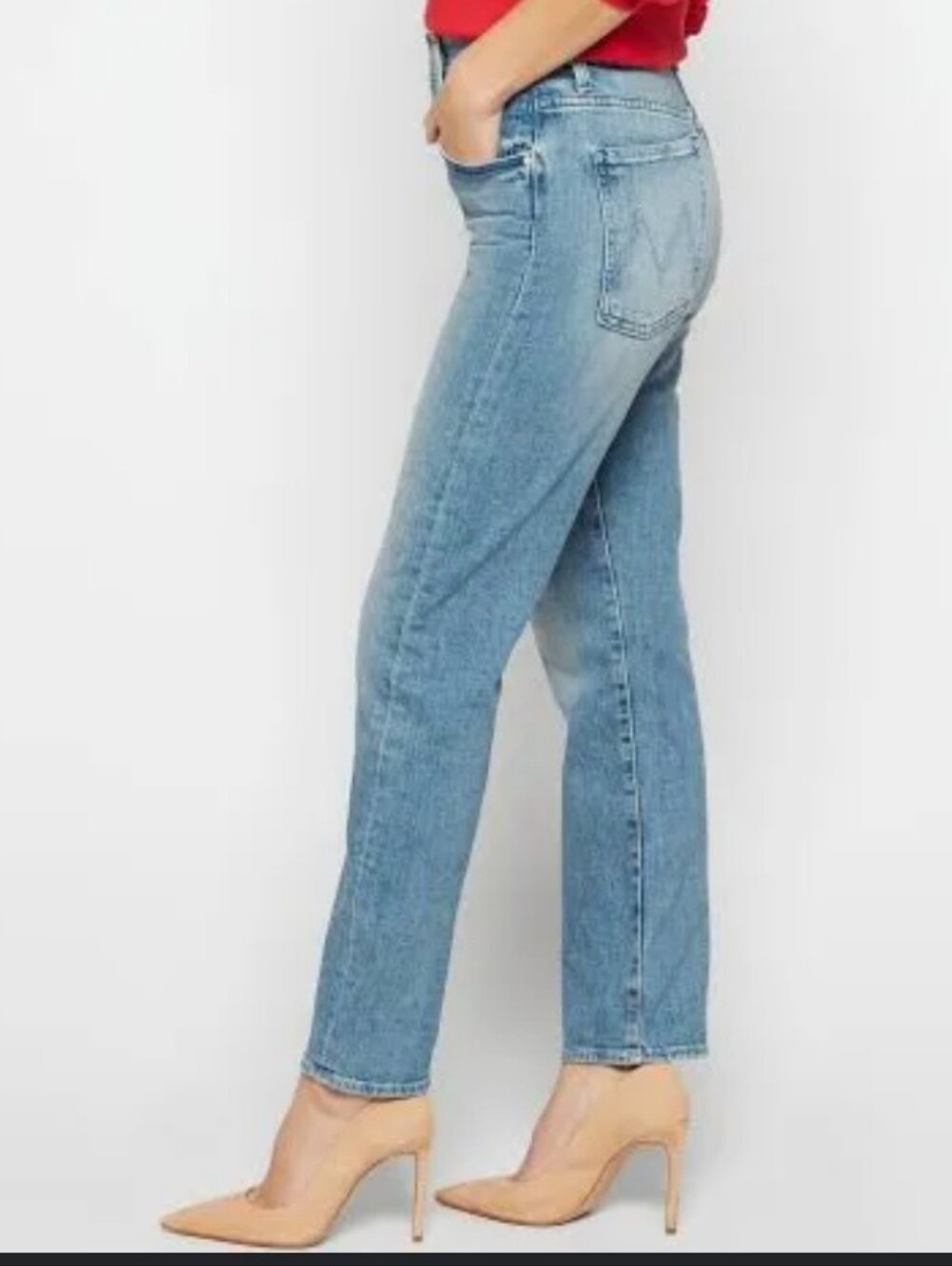 MOTHER The Mid Rise Hiker Hover Jeans in Fight For Your Right Size 28 Button Fly
